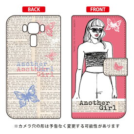 手帳型スマートフォンケース Hal Ikeda 「Another Girl コーラルレッド」 ZenFone 3 Laser ZC551KL MVNOスマホ（SIMフリー端末） SECOND SKIN zenfone 3 laser zc551kl ケース zenfone 3 laser zc551kl カバー ゼンフォン3 ケース 送料無料