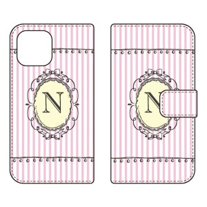 手帳型スマートフォンケース Cf LTD イニシャル アルファベット N (ピンク) Mi 11 Lite 5G M2101K9R MVNOスマホ(SIMフリー端末) Coverfull mi 11 lite 5g m2101k9r スマホ mi 11 lite 5g m2101k9r スマートフォン mi 1