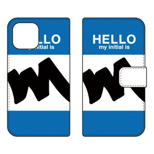 手帳型スマートフォンケース Cf LTD ハロー イニシャル アルファベット M (ブルー) Mi 11 Lite 5G M2101K9R MVNOスマホ(SIMフリー端末) Coverfull mi 11 lite 5g m2101k9r スマホ mi 11 lite 5g m2101k9r スマートフ