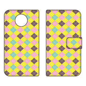 �蒠�^�X�}�[�g�t�H���P�[�X Cf LTD �`�F�b�N�� �iYELLOW×PINK�j Redmi Note 9T A001XM SoftBank Coverfull redmi note 9t a001xm �P�[�X redmi note 9t a001xm �J�o�[ redmi note 9t a001xm �P�[�X redmi note 9t a001xm �J�o�[ ������