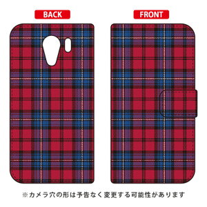 手帳型スマートフォンケース チェック レッド×ブルー Android One S2・DIGNO G 602KC Y!mobile・SoftBank SECOND SKIN android one s2 ケース android one s2 カバー アンドロイドワンs2 ケース アンドロイドワンs2 カ