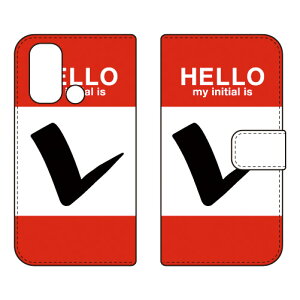手帳型スマートフォンケース Cf LTD ハロー イニシャル アルファベット L (レッド) OPPO Reno5 A A101OP・CPH2199 Y!mobile・MVNOスマホ(SIMフリー端末) Coverfulloppo reno5 a oppo reno5 a ケース oppo reno5 a oppo r