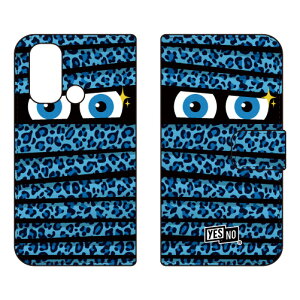 手帳型スマートフォンケース ミイラくん レオパードブルー OPPO Reno5 A A101OP・CPH2199 Y!mobile・MVNOスマホ(SIMフリー端末) YESNOoppo reno5 a oppo reno5 a ケース oppo reno5 a oppo reno5 a カバー reno5 a ケース r