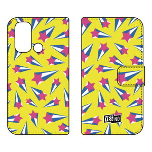 手帳型スマートフォンケース シューティングスター イエロー OPPO Reno5 A A101OP・CPH2199 Y!mobile・MVNOスマホ(SIMフリー端末) YESNOoppo reno5 a oppo reno5 a ケース oppo reno5 a oppo reno5 a カバー reno5 a ケー