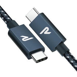 RAMPOW RAD03 2m Navy Type-C to Type-C Cable E-Mark 100W 20Gbps PD QC 5A }[d [d f[^] X}z X}[gtH iPad Pro MacBook Pro Nintendo Switch GoPro J lC 