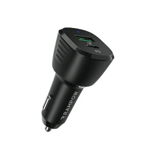 RAMPOW RBB02 Black 37.5W Type-C + USB A 2 port Car Charger 37.5W ^Cv-C + USB A 2 |[gJ[ `[W[ PD Power Delievry p[ fo[ Quick Charge NCbN `[W LEDCgt ԍ  