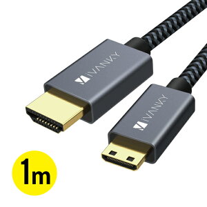 iVANKY VBA29 1m Gray & Black Mini HDMI to HDMI Cable 4K@60Hz nCXs[h 𑜓x f 摜  ] J fBXNgbv bvgbv ^ubg p\R TV er j^[ Apple TV lC ֗Ob