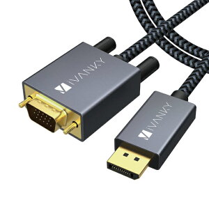 iVANKY VBC71 2m Gray & Black 1080P@60Hz DisplayPort to VGA Cable DP|[g m[gp\R fXNgbv VGA|[g vWFN^[ j^[ er tHD 1080p rfIb`t[ X ݌v c ~[eB