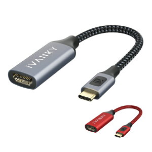 iVANKY VBK11(Grey & Black) VBK13(Red) 20cm USB-C to HDMI Adapter 4K/60Hz Displayport Alternate Mode ϊA_v^[ Thunderbolt 3 HDMI iPad Pro Macbook Pro Macbook Air ChromeBook Pixel XPS Galaxy lC IXX ֗ObY 