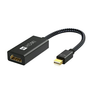 iVANKY VBL08 20cm Black Mini DisplayPort to HDMI Adapter ~j fBXvC|[g to HDMI A_v^[ 4K@60Hz ϊA_v^[ j^[ vWFN^[ Apple Mac, MacBook Air/Pro, iMac, Surface Pro/DockΉ Minidisplay 