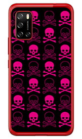 スカル ブラック×ピンク （ソフトTPUクリア） Rakuten BIG s 3917JR 楽天モバイル SECOND SKIN スマホケース ソフトケース3917jr ケース 3917jr カバー 楽天モバイル ケース カバー スマホケース スマホカバー かわいい クール 人気 便利 送料無料