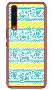 レースストライプ エメラルド (クリア) Rakuten BIG ZR01 楽天モバイル Coverfull 受注生産 スマホケース ハードケース zr01 ケース zr01 カバー 楽天モバイル ケース カバー スマホケース スマホカ