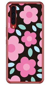 フラワーポップ ブラック×ピンク (クリア) Rakuten BIG ZR01 楽天モバイル SECOND SKIN スマホケース ハードケース zr01 ケース zr01 カバー 楽天モバイル ケース カバー スマホケース スマホカバー
