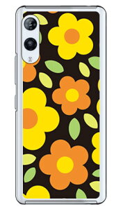 フラワーポップ ブラック×イエロー (クリア) Rakuten Hand P710・5G P780 楽天モバイル SECOND SKIN スマホケース ハードケースp710 ケース p710 カバー 楽天モバイル ケース カバー スマホケース スマ