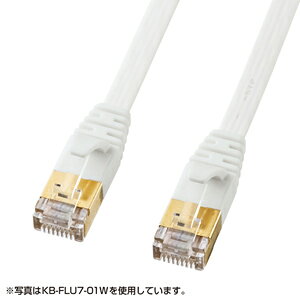 SANWA SUPPLY�i�T�����T�v���C�j CAT7�E���g���t���b�gLAN�P�[�u���i0.5m�A�z���C�g�j KB-FLU7-005W