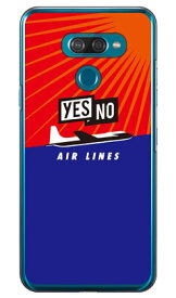 YESNO AIR LINES レッド×ブルー （クリア） LG K50 SoftBank YESNO 平面 受注生産 スマホケース ハードケース lg k50 カバー lg k50 ケース k50 カバー k50 ケース lg k カバー lg k ケース LGケー カバー LGケー ケース k50カバー 送料無料