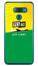 YESNO AIR LINES イエロー×グリーン （クリア） LG K50 SoftBank YESNO 受注生産 スマホケース ハードケース lg k50 カバー lg k50 ケース k50 カバー k50 ケース lg k カバー lg k ケース LGケー カバー LGケー ケース k50カバー 送料無料