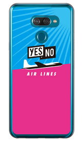 YESNO AIR LINES サックスブルー×ピンク （ソフトTPUクリア） LG K50 SoftBank YESNO スマホケース ソフトケース lg k50 カバー lg k50 ケース k50 カバー k50 ケース lg k カバー lg k ケース LGケー カバー LGケー ケース k50カバー 送料無料