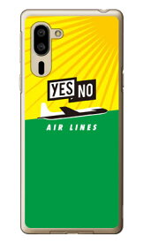 YESNO AIR LINES イエロー×グリーン （クリア） シンプルスマホ5 A001SH SoftBank YESNO ソフトバンク シャープ a001sh ケース a001sh カバー a001shケース a001shカバー シンプルスマホ5 ケース シンプルスマホ5 カバー シンプルスマホ5 送料無料