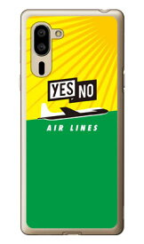 YESNO AIR LINES イエロー×グリーン （ソフトTPUクリア） シンプルスマホ5 A001SH SoftBank YESNO ソフトバンク シャープ a001sh ケース a001sh カバー a001shケース a001shカバー シンプルスマホ5 ケース シンプルスマホ5 カバー 送料無料