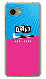 YESNO AIR LINES サックスブルー×ピンク （クリア） AQUOS R2 Compact 803SH・SH-M09 SoftBank・MVNOスマホ（SIMフリー端末） YESNO aquos r2 compact ケース aquos r2 compact カバー ケース カバー aquos r2 compact ケース aquos r2 compact 送料無料