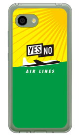 YESNO AIR LINES イエロー×グリーン （ソフトTPUクリア） AQUOS R2 Compact 803SH・SH-M09 SoftBank・MVNOスマホ（SIMフリー端末） YESNO aquos r2 compact ケース aquos r2 compact カバー ケース カバー aquos r2 compact ケース 送料無料