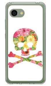 Flower skull �z���C�g �i�\�t�gTPU�N���A�j design by ROTM AQUOS R2 Compact 803SH�ESH-M09 SoftBank�EMVNO�X�}�z�iSIM�t���[�[���j SECOND SKIN aquos r2 compact �P�[�X aquos r2 compact �J�o�[ �P�[�X �J�o�[ aquos r2 compact �P