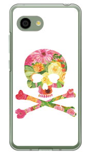 Flower skull �z���C�g �i�N���A�j design by ROTM AQUOS R2 Compact 803SH�ESH-M09 SoftBank�EMVNO�X�}�z�iSIM�t���[�[���j SECOND SKIN aquos r2 compact �P�[�X aquos r2 compact �J�o�[ �P�[�X �J�o�[ aquos r2 compact ��������