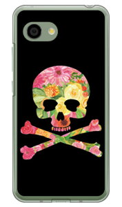 Flower skull �u���b�N �i�N���A�j design by ROTM AQUOS R2 Compact 803SH�ESH-M09 SoftBank�EMVNO�X�}�z�iSIM�t���[�[���j SECOND SKIN aquos r2 compact �P�[�X aquos r2 compact �J�o�[ �P�[�X �J�o�[ aquos r2 compact ��������