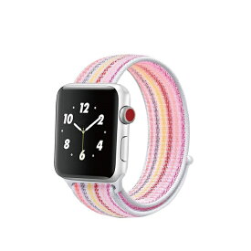 Apple Watch nylon loop watch band Apple Watch ナイロン ループ ウォッチ バンド ボーダー カラフル アップルウォッチ ナイロン ベルト スポーツ ナイロンベルト ベルト交換 ベルトだけ 時計 時計ベルト 腕時計ベルト メンズ レディース 送料無料