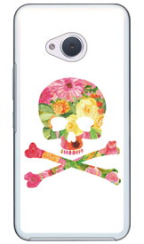 Flower skull ホワイト （クリア） design by ROTM Android One X2・HTC U11 life Y!mobile・MVNOスマホ（SIMフリー端末） SECOND SKIN android one x2 ケース android one x2 カバー アンドロイドワンx2ケース 送料無料