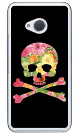 Flower skull ブラック （クリア） design by ROTM Android One X2・HTC U11 life Y!mobile・MVNOスマホ（SIMフリー端末） SECOND SKIN android one x2 ケース android one x2 カバー アンドロイドワンx2ケース 送料無料