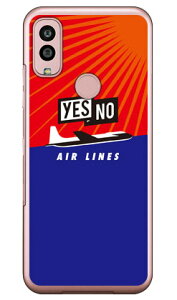 YESNO AIR LINES レッド×ブルー (クリア) Android One S10 Y!mobile YESNO イエスノー 平面 受注生産 スマホケースandroid one s10 ケース android one s10 カバー アンドロイドワンs10ケース アンドロイドワンs10