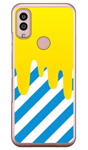 DRIP イエロー ブルー (クリア) Android One S10 Y!mobile SECOND SKIN セカンドスキン 平面 受注生産 スマホケースandroid one s10 ケース android one s10 カバー アンドロイドワンs10ケース アンドロイドワンs1