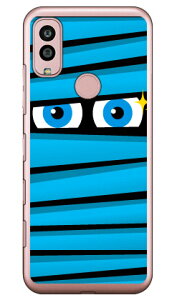ミイラくん ブルー (ソフトTPUクリア) Android One S10 Y!mobile YESNO イエスノー 平面 受注生産 スマホケースandroid one s10 ケース android one s10 カバー アンドロイドワンs10ケース アンドロイドワンs10
