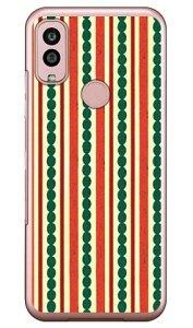 シマシマ レッド×グリーン (クリア) Android One S10 Y!mobile Coverfull カバフル 平面 受注生産 スマホケースandroid one s10 ケース android one s10 カバー アンドロイドワンs10ケース アンドロイドワンs10