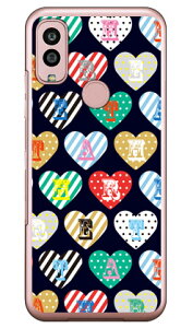 カラフルハート ブラック (クリア) Android One S10 Y!mobile Coverfull カバフル 平面 受注生産 スマホケースandroid one s10 ケース android one s10 カバー アンドロイドワンs10ケース アンドロイドワンs10カ