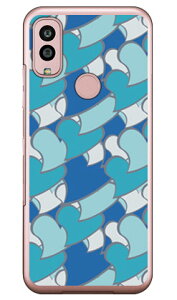 ハートフル ブルー (クリア) Android One S10 Y!mobile SECOND SKIN セカンドスキン 平面 受注生産 スマホケースandroid one s10 ケース android one s10 カバー アンドロイドワンs10ケース アンドロイドワンs10