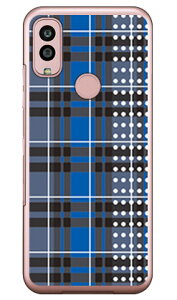 チェックドット ブルー (クリア) Android One S10 Y!mobile SECOND SKIN セカンドスキン 平面 受注生産 スマホケースandroid one s10 ケース android one s10 カバー アンドロイドワンs10ケース アンドロイドワ