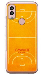 ハンドボールコート オレンジ(クリア) Android One S10 Y!mobile Coverfull カバフル 平面 受注生産 スマホケースandroid one s10 ケース android one s10 カバー アンドロイドワンs10ケース アンドロイドワンs