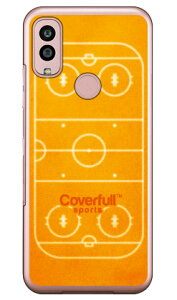 アイスホッケーコート オレンジ(クリア) Android One S10 Y!mobile Coverfull カバフル 平面 受注生産 スマホケースandroid one s10 ケース android one s10 カバー アンドロイドワンs10ケース アンドロイドワ
