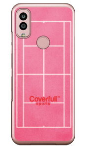 テニスコート ピンク(クリア) Android One S10 Y!mobile Coverfull カバフル 平面 受注生産 スマホケースandroid one s10 ケース android one s10 カバー アンドロイドワンs10ケース アンドロイドワンs10カバー