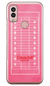 アメフトコート ピンク (クリア) Android One S10 Y!mobile Coverfull カバフル 平面 受注生産 スマホケースandroid one s10 ケース android one s10 カバー アンドロイドワンs10ケース アンドロイドワンs10カバ