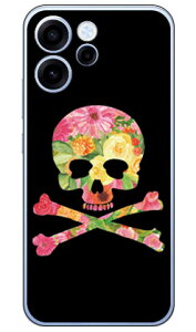 Flower skull �u���b�N (�N���A) design by ROTM OPPO Reno15 A A601OP OPG08 CPH2801 SECOND SKIN �{�� �ی� �n�[�h�P�[�X �X�}�z�J�o�[�@��������