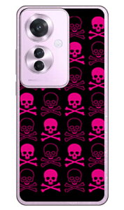 スカル ブラック×ピンク (ソフトTPUクリア) OPPO Reno11 A SECOND SKIN OPPO Reno11 A ケース OPPO Reno11 A カバー オッポ Reno11 A 本体 保護 A401OP CPH2603 CPH2603 ソフトケース ソフトカバー 送料無料