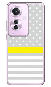 ドット ボーダー グレー (ソフトTPUクリア) OPPO Reno11 A SECOND SKIN OPPO Reno11 A ケース OPPO Reno11 A カバー オッポ Reno11 A 本体 保護 A401OP CPH2603 CPH2603 ソフトケース ソフトカバー 送料無料