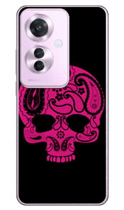 Paisley skull �u���b�N (�N���A) design by ROTM OPPO Reno11 A A401OP CPH2603 SECOND SKIN �{�� �ی� �n�[�h�P�[�X �X�}�z�J�o�[�@��������