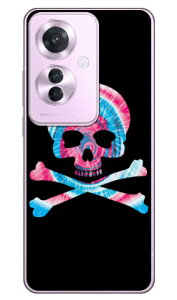 Psychedelic skull �s���N×�u���[ (�N���A) design by ROTM OPPO Reno11 A A401OP CPH2603 SECOND SKIN �{�� �ی� �n�[�h�P�[�X �X�}�z�J�o�[�@��������