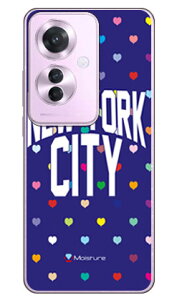 NYC �}���`�n�[�g�h�b�g�l�C�r�[ (�N���A) design by Moisture OPPO Reno11 A A401OP CPH2603 SECOND SKIN �{�� �ی� �n�[�h�P�[�X �X�}�z�J�o�[�@��������