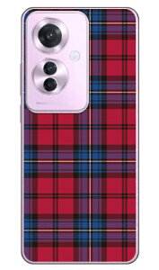 �`�F�b�N ���b�h×�u���[ (�N���A) OPPO Reno11 A A401OP CPH2603 SECOND SKIN �{�� �ی� �n�[�h�P�[�X �X�}�z�J�o�[�@��������
